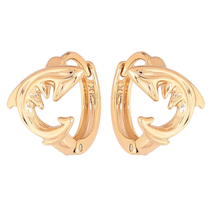 Серьги Xuping цвет позолота 18К колечки Акулы фото №14