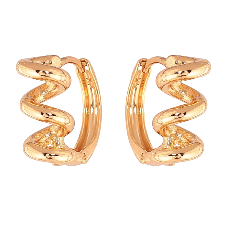 Сережки Xuping колір позолота 18К колечка пружинки фото №5