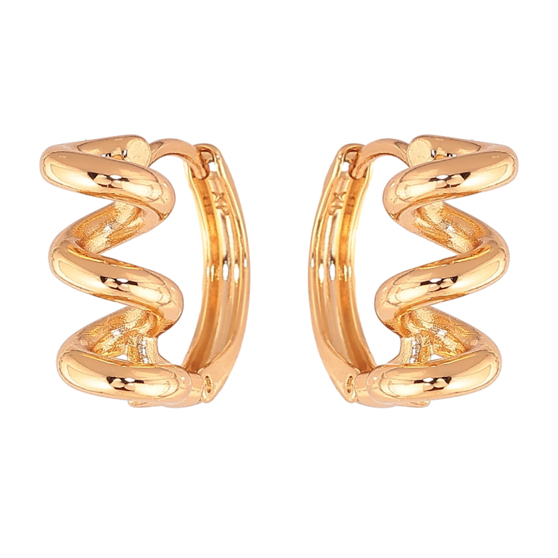 Серьги Xuping цвет позолота 18К колечки пружинки фото №2 Серьги Xuping цвет позолота 18К колечки пружинки фото №2