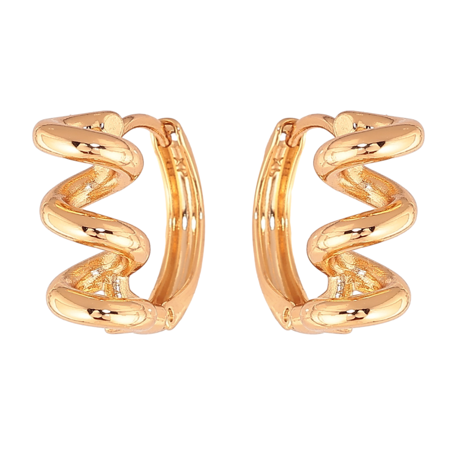 Серьги Xuping цвет позолота 18К колечки пружинки фото №1