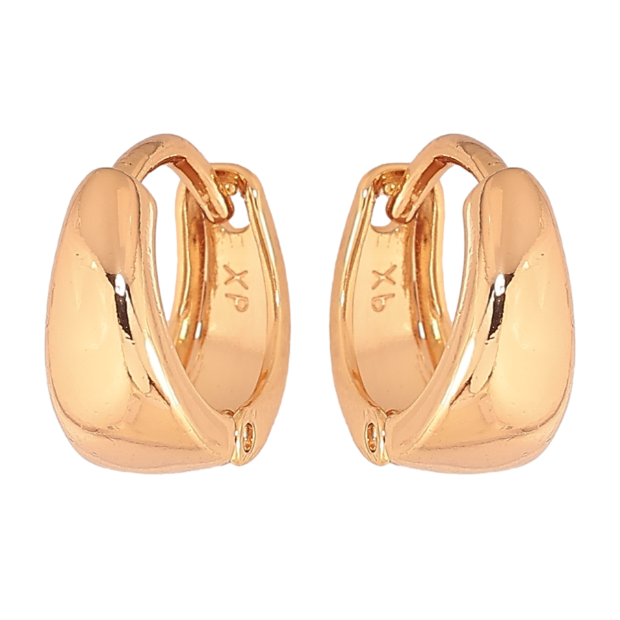 Серьги Xuping цвет позолота 18К колечки классика ø 12мм фото №1