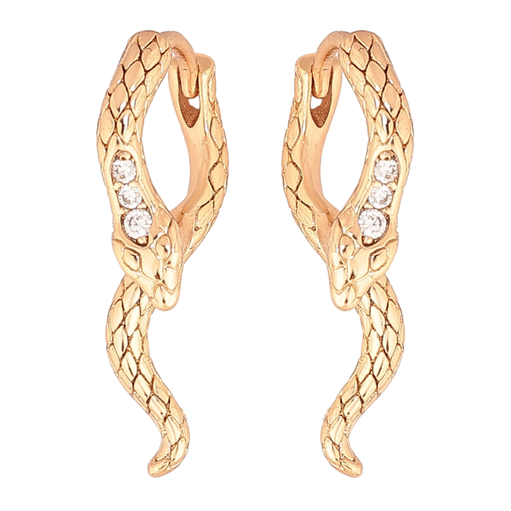 Сережки Xuping колір позолота 18К колечка змійки фото №21