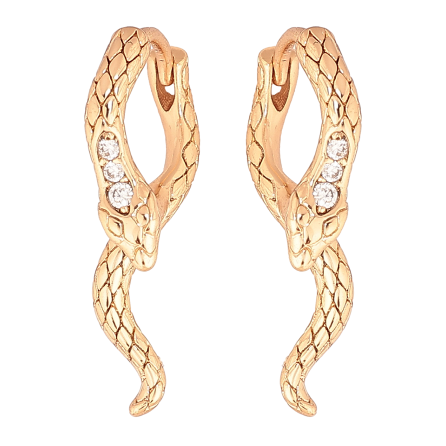 Сережки Xuping колір позолота 18К колечка змійки фото №1
