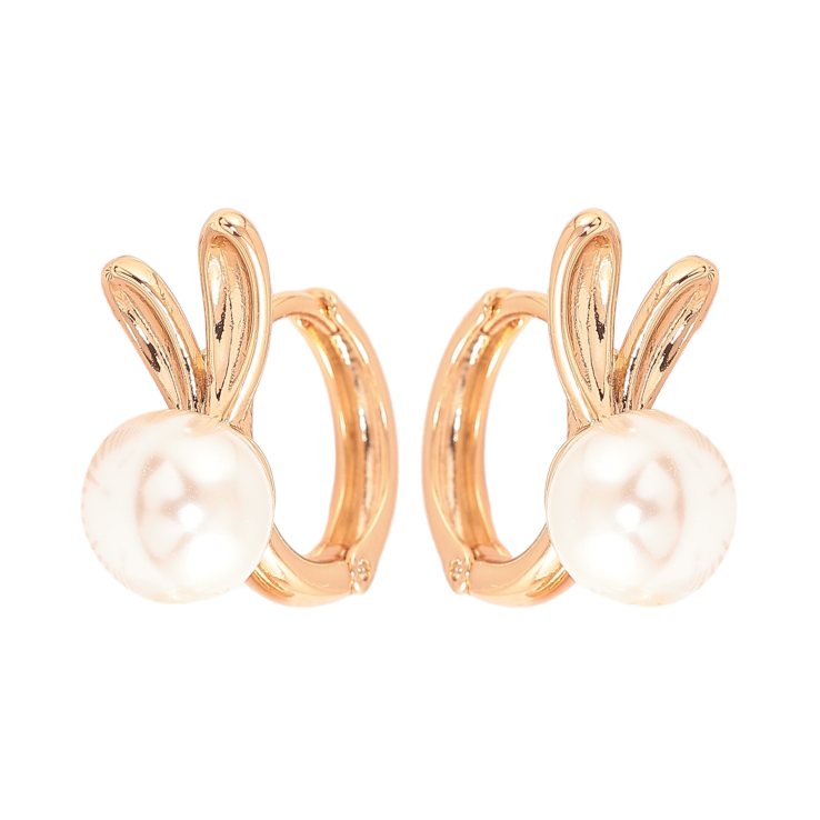 Сережки Xuping колір позолота 18К колечка перлинні зайчики фото №24 Сережки Xuping колір позолота 18К колечка перлинні зайчики фото №24