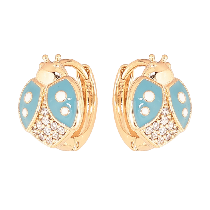 Сережки Xuping колір позолота 18К колечка сонечка з блакитною емаллю і кристалами фото №15 Сережки Xuping колір позолота 18К колечка сонечка з блакитною емаллю і кристалами фото №15