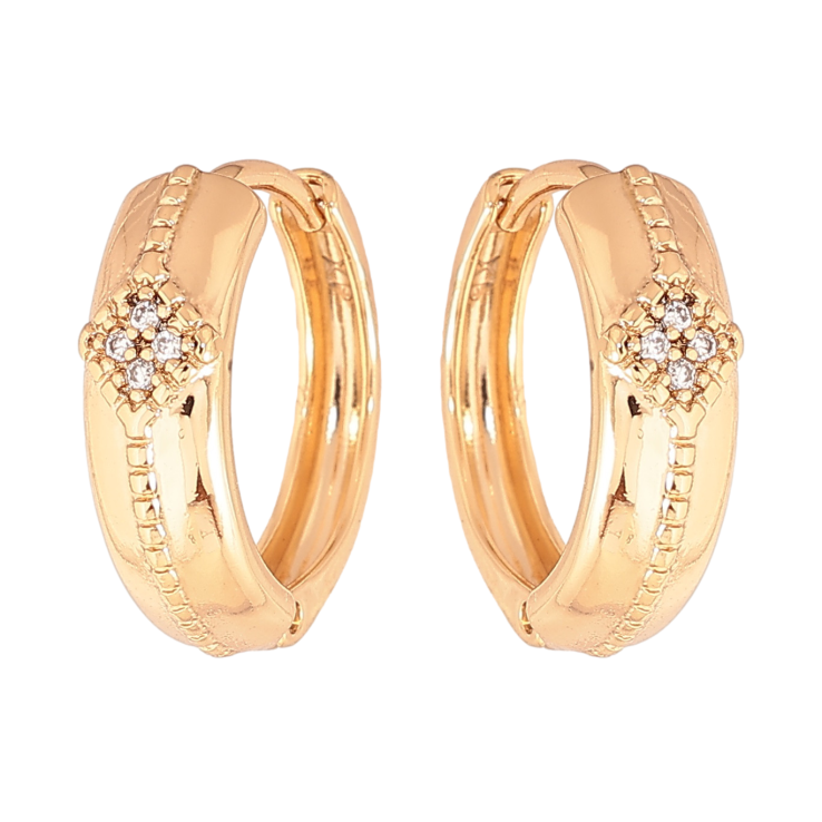 Сережки Xuping колір позолота 18К колечка візерунок з кристалами фото №14