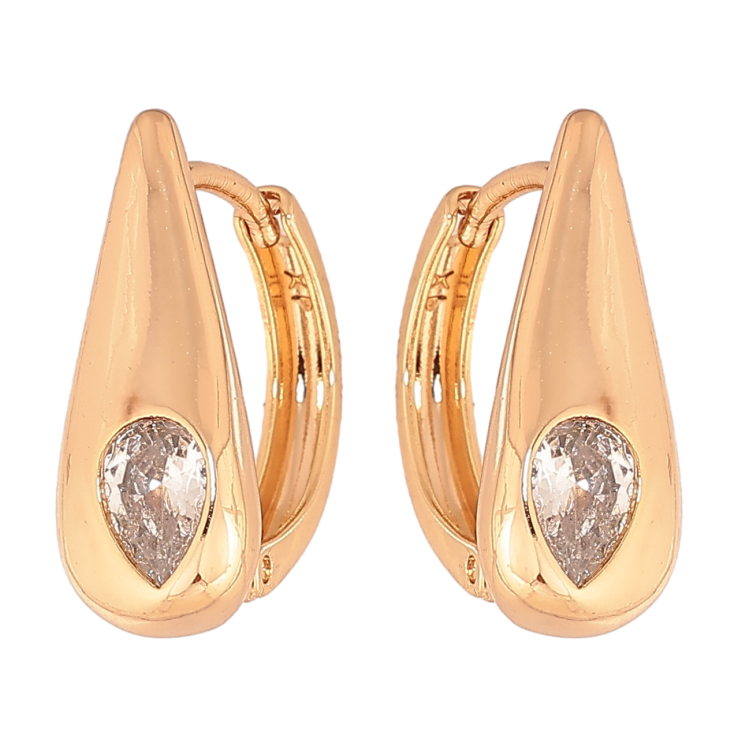 Серьги Xuping цвет позолота 18К колечки узор с кристаллами фото №12