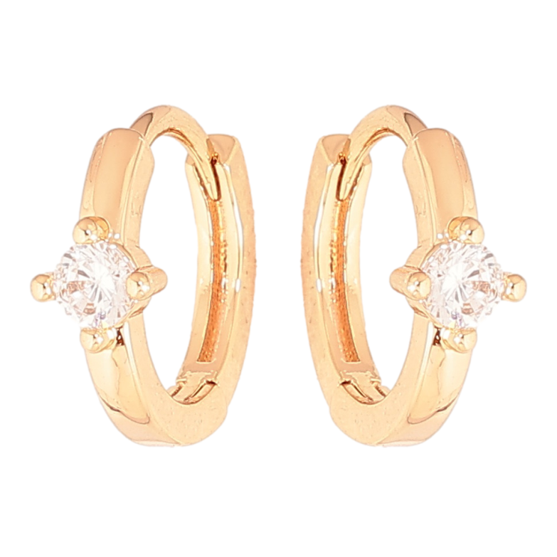 Серьги Xuping цвет позолота 18К колечки узор с кристаллами фото №1