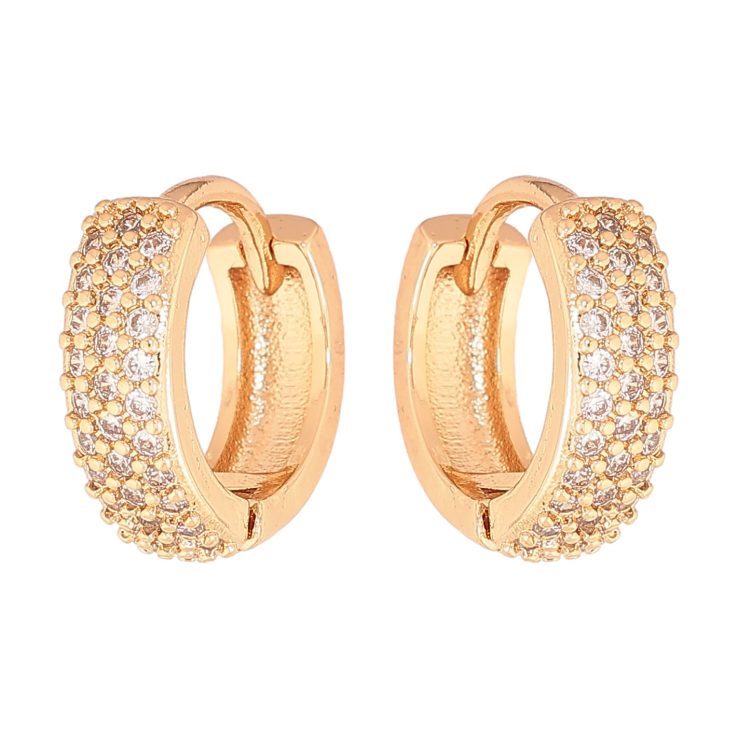 Серьги Xuping цвет позолота 18К колечки инкрустация кристаллами фото №11