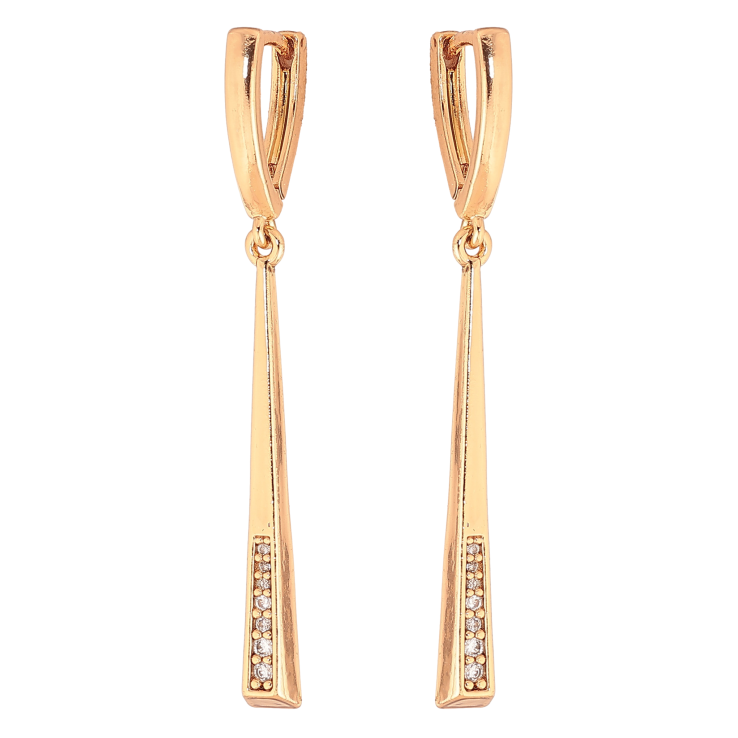 Сережки Xuping колір позолота 18K підвіски на колечках з кристалами фото №17