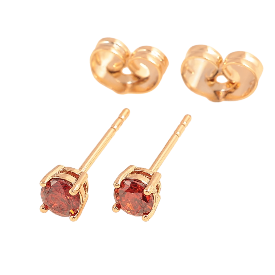 Серьги Xuping цвет позолота 18К пусеты красные кристаллы в 4-х крапановой оправе ø 4мм фото №1 Серьги Xuping цвет позолота 18К пусеты красные кристаллы в 4-х крапановой оправе ø 4мм фото №1