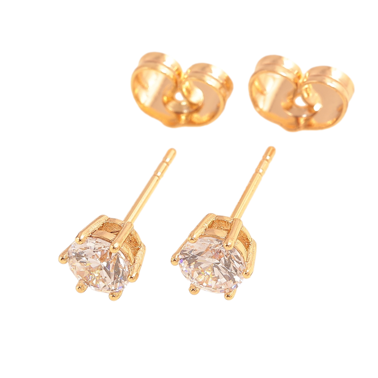 Сережки Xuping колір позолота 18К пусети кристали в 6-ти крапановій оправі ø 5мм фото №19 Сережки Xuping колір позолота 18К пусети кристали в 6-ти крапановій оправі ø 5мм фото №19