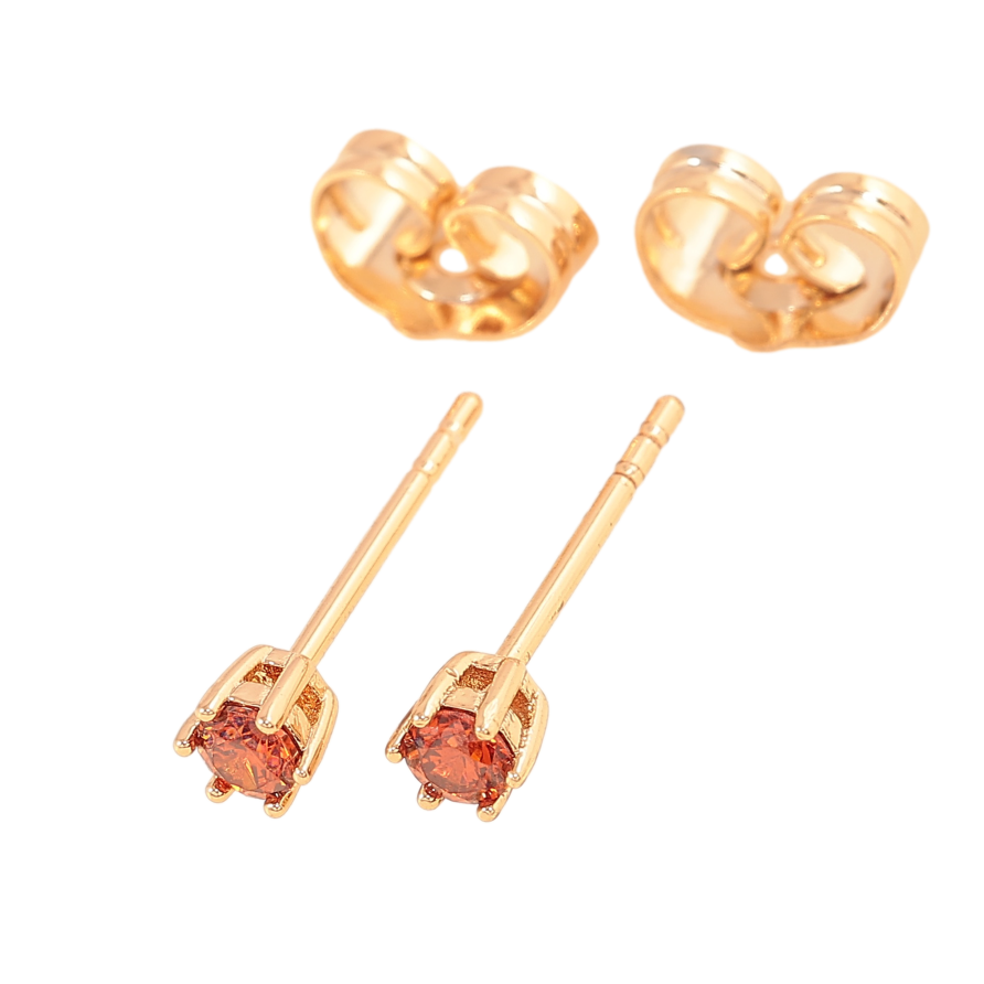 Серьги Xuping цвет позолота 18К пусеты красные кристаллы в 6-ти крапановой оправе ø 3мм фото №1 Серьги Xuping цвет позолота 18К пусеты красные кристаллы в 6-ти крапановой оправе ø 3мм фото №1