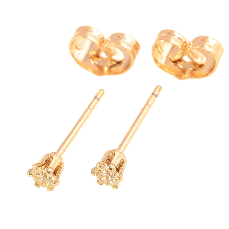 Серьги Xuping цвет позолота 18К пусеты лимонные кристаллы в 6-ти крапановой оправе ø 3мм фото №9