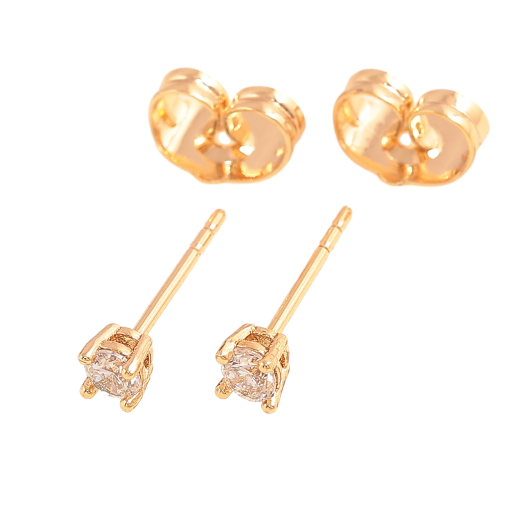 Серьги Xuping цвет позолота 18К пусеты кристаллы в 4-х крапановой оправе ø 3мм фото №9