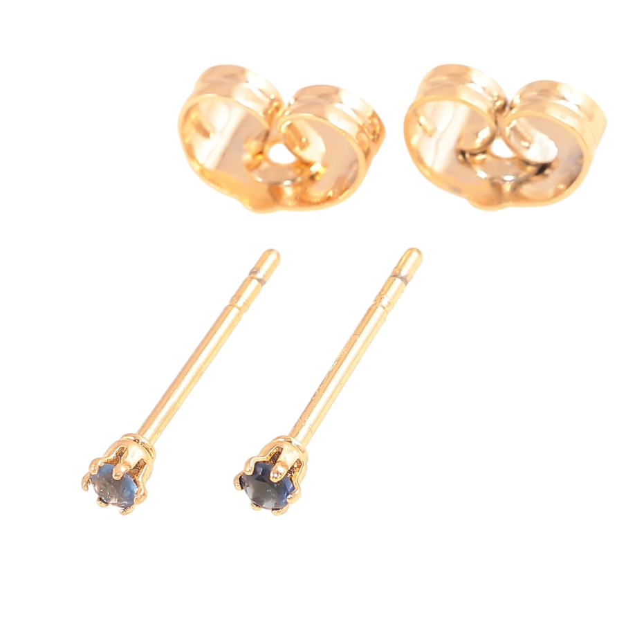Сережки Xuping колір позолота 18К пусети сині кристали в 6-ти крапановій оправі ø 2мм фото №1 Сережки Xuping колір позолота 18К пусети сині кристали в 6-ти крапановій оправі ø 2мм фото №1