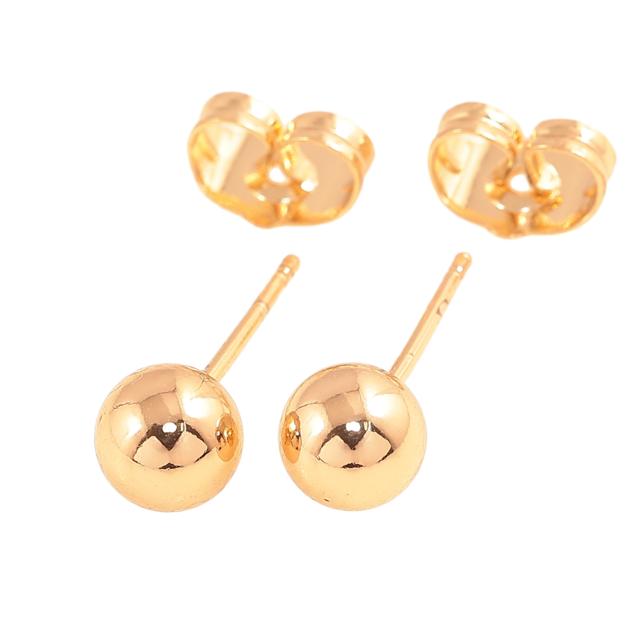 Серьги Xuping цвет позолота 18К пусеты шарики ø 6мм фото №1 Серьги Xuping цвет позолота 18К пусеты шарики ø 6мм фото №1