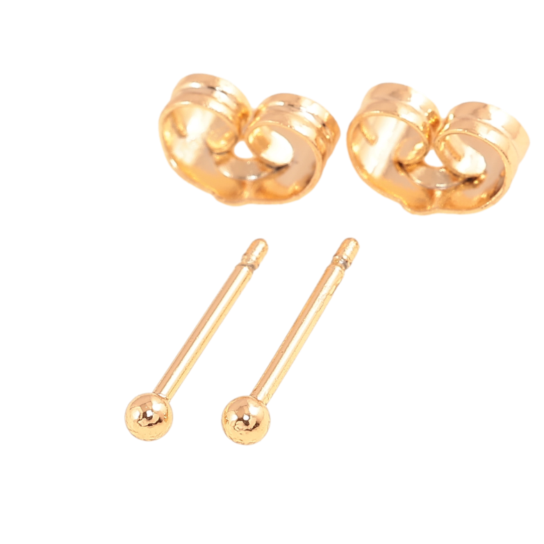 Серьги Xuping цвет позолота 18К пусеты шарики ø 2мм фото №1