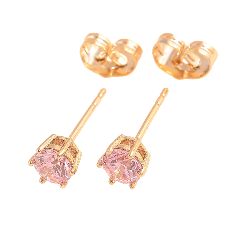 Сережки Xuping колір позолота 18К пусети рожеві кристали в 6-ти крапановій оправі ø 5мм фото №21 Сережки Xuping колір позолота 18К пусети рожеві кристали в 6-ти крапановій оправі ø 5мм фото №21