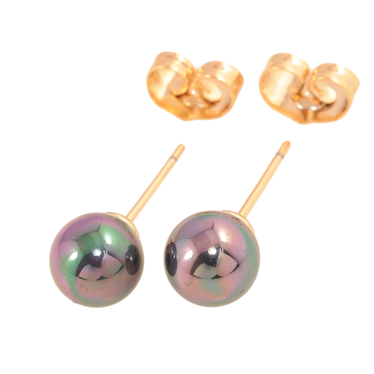 Сережки Xuping колір позолота 18К пусети чорні перлини ø 7мм фото №10 Сережки Xuping колір позолота 18К пусети чорні перлини ø 7мм фото №10