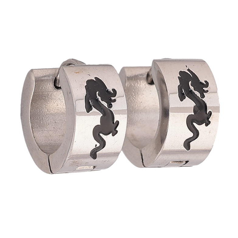 Сережки колечка "Візерунок дракон" фото №1