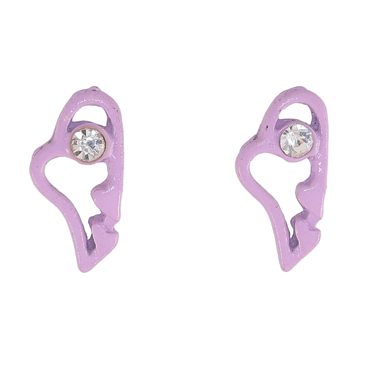 Сережки пусети "Бузкові серця" фото №11