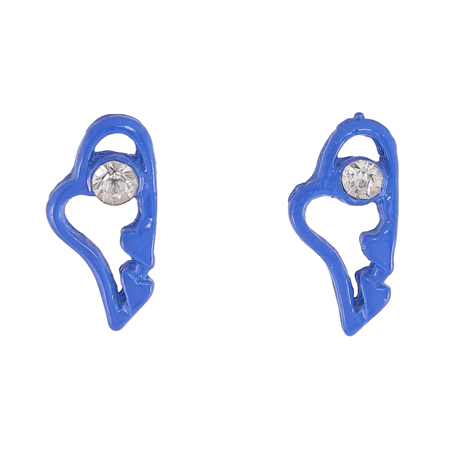 Сережки пусети "Сині серця" фото №1