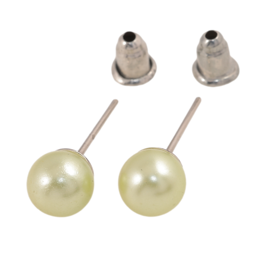 Серьги пусеты "Лимонные жемчужинки" ø 7мм фото №1 Серьги пусеты "Лимонные жемчужинки" ø 7мм фото №1