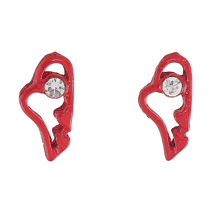 Сережки пусети "Червоні серця" фото №12