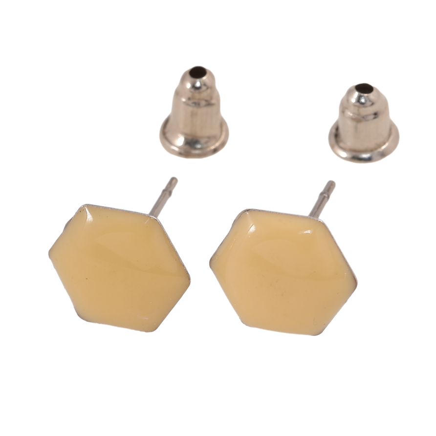 Серьги пусеты "Шестиугольники" фото №1