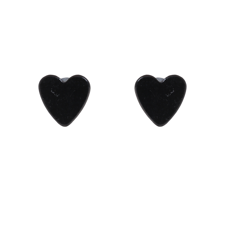 Сережки замок на магніті "Чорні серця" фото №4