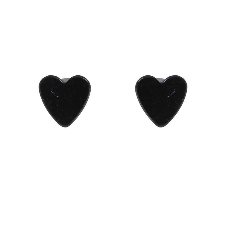 Серьги замок на магните "Черные сердечки" фото №1