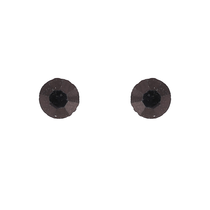 Сережки замок на магніті "Чорні кристали" ø 5мм фото №5