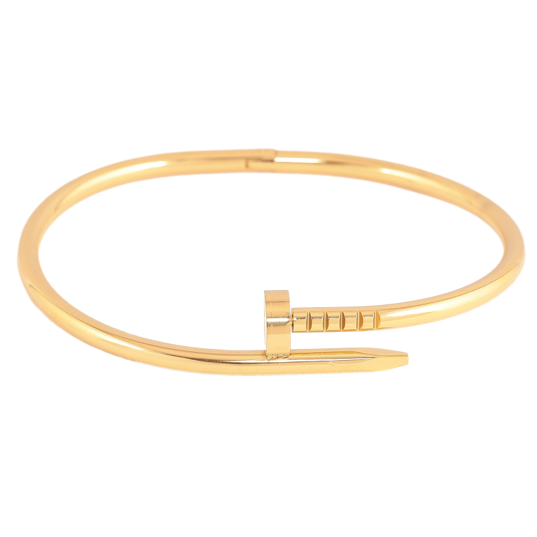 Браслет Нержавеющая сталь цвет 14К "Гвоздь с надписью Cartier" ø 5.8см фото №1