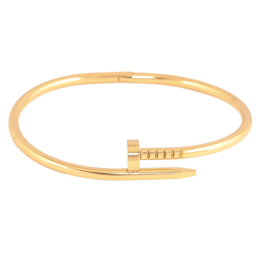 Браслет Нержавеющая сталь цвет 14К "Гвоздь с надписью Cartier" ø 5.8см фото №1 Браслет Нержавеющая сталь цвет 14К "Гвоздь с надписью Cartier" ø 5.8см фото №1