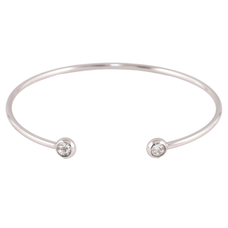 Браслет Xuping ТТМ Stainless Steel цвет Родий "Два кристалла" ø 6см фото №13