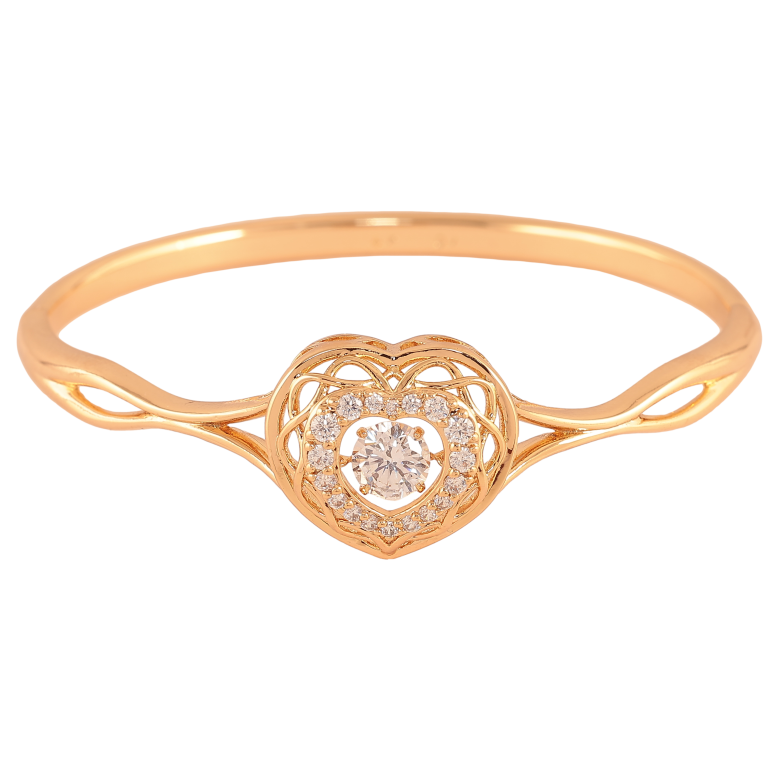 Браслет Xuping цвет Позолота 18K "Сердечко с "танцующим кристаллом" ø 5,7см фото №1 Браслет Xuping цвет Позолота 18K "Сердечко с "танцующим кристаллом" ø 5,7см фото №1