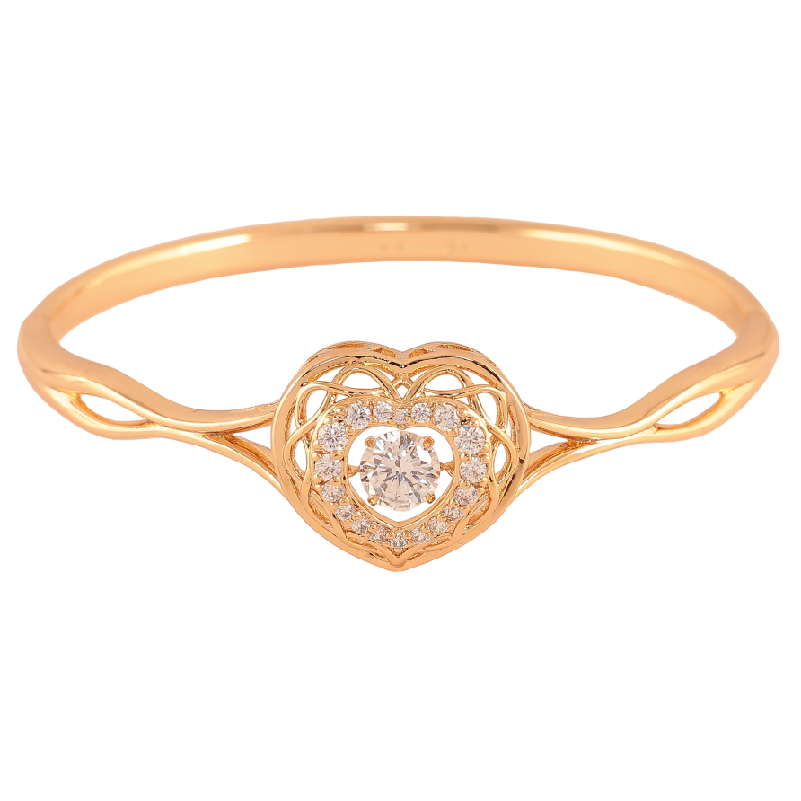 Браслет Xuping колір Позолота 18K "Серце з "танцюючим кристалом" ø 5,7см фото №1 Браслет Xuping колір Позолота 18K "Серце з "танцюючим кристалом" ø 5,7см фото №1