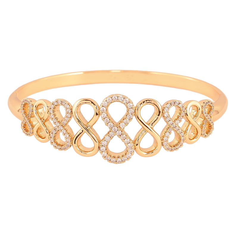 Браслет Xuping колір Позолота 18K "Візерунок вісімки зі вставкою з кристалів" ø 6см фото №1