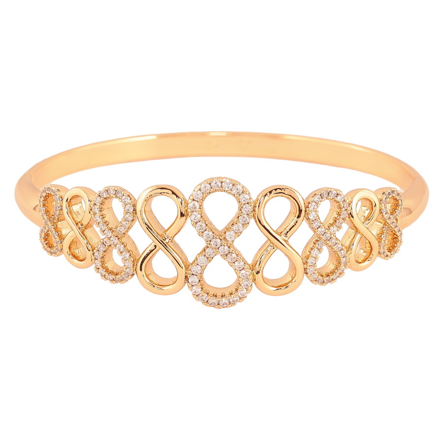 Браслет Xuping колір Позолота 18K "Візерунок вісімки зі вставкою з кристалів" ø 6см фото №1