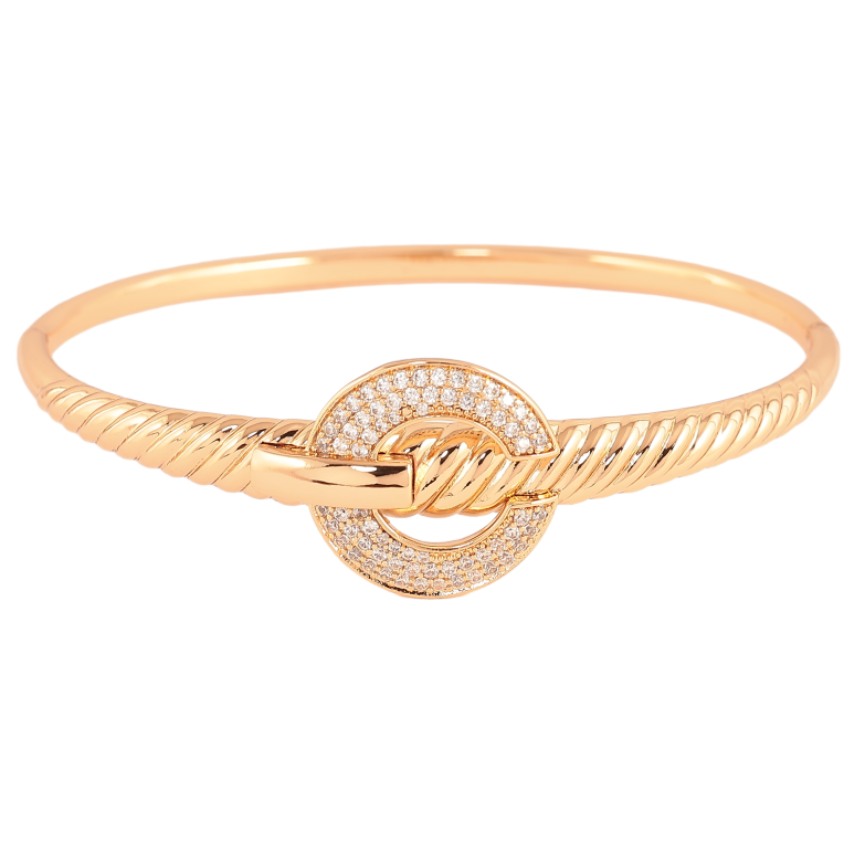 Браслет Xuping цвет Позолота 18K "Декоративный узор с кристаллами" ø 6см фото №1