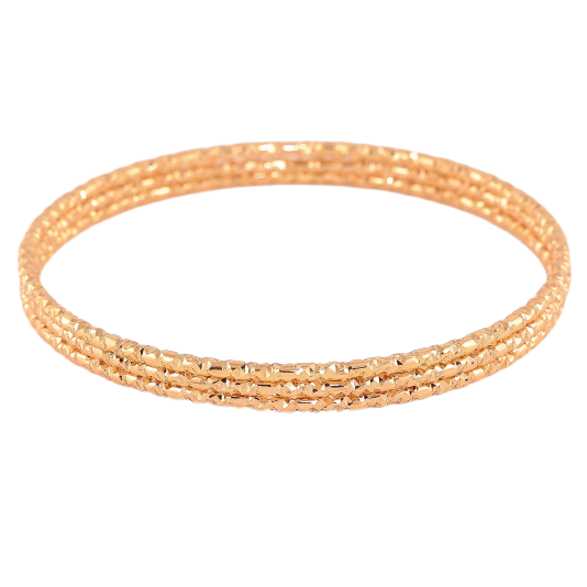 Браслет Xuping цвет Позолота 18K "Три кольца с узором" ø 6см  фото №1