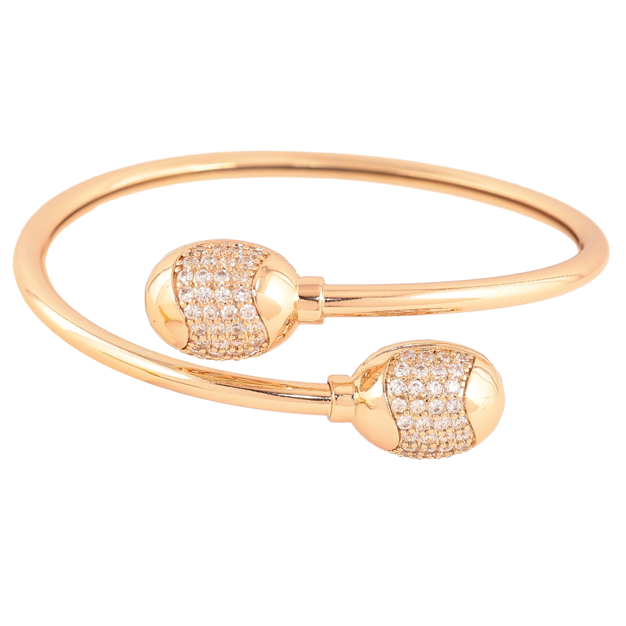 Браслет Xuping цвет Позолота 18K "Узор с кристаллами" ø 5см  фото №1