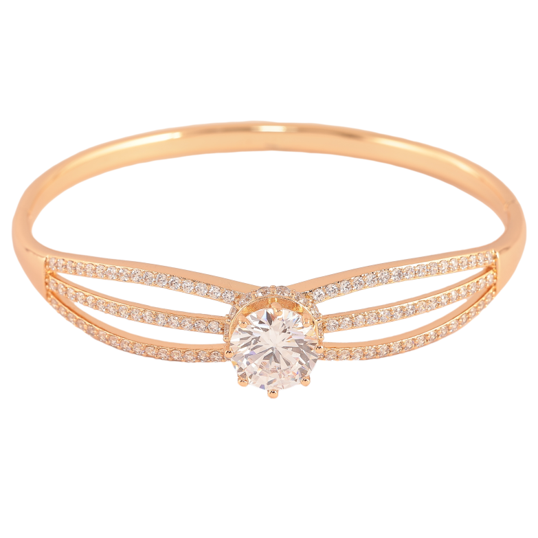 Браслет Xuping цвет Позолота 18K "Узор с кристаллами" ø 6см фото №1