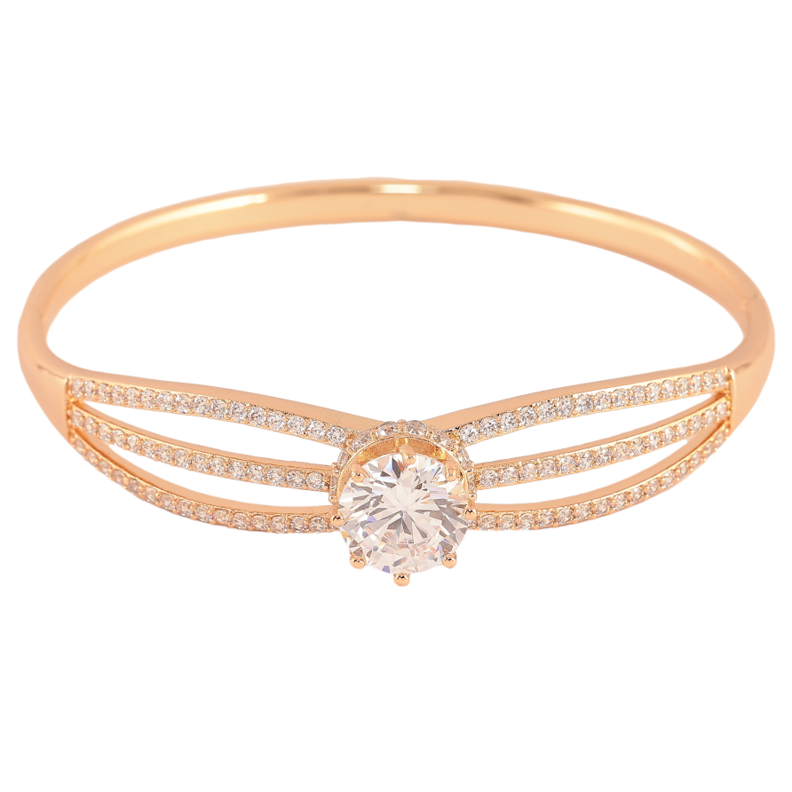 Браслет Xuping цвет Позолота 18K "Узор с кристаллами" ø 6см фото №1