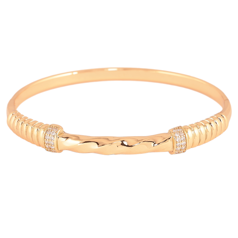 Браслет Xuping колір Позолота 18K "Візерунок з кристалами" ø 6см фото №1