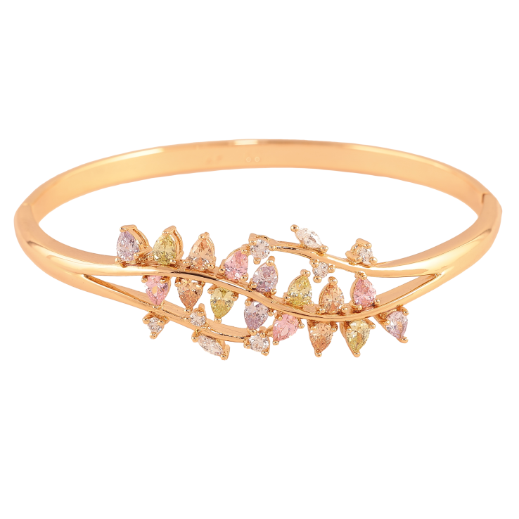Браслет Xuping колір Позолота 18K "Живописний орнамент із кольоровими кристалами" ø 6см фото №14 Браслет Xuping колір Позолота 18K "Живописний орнамент із кольоровими кристалами" ø 6см фото №14