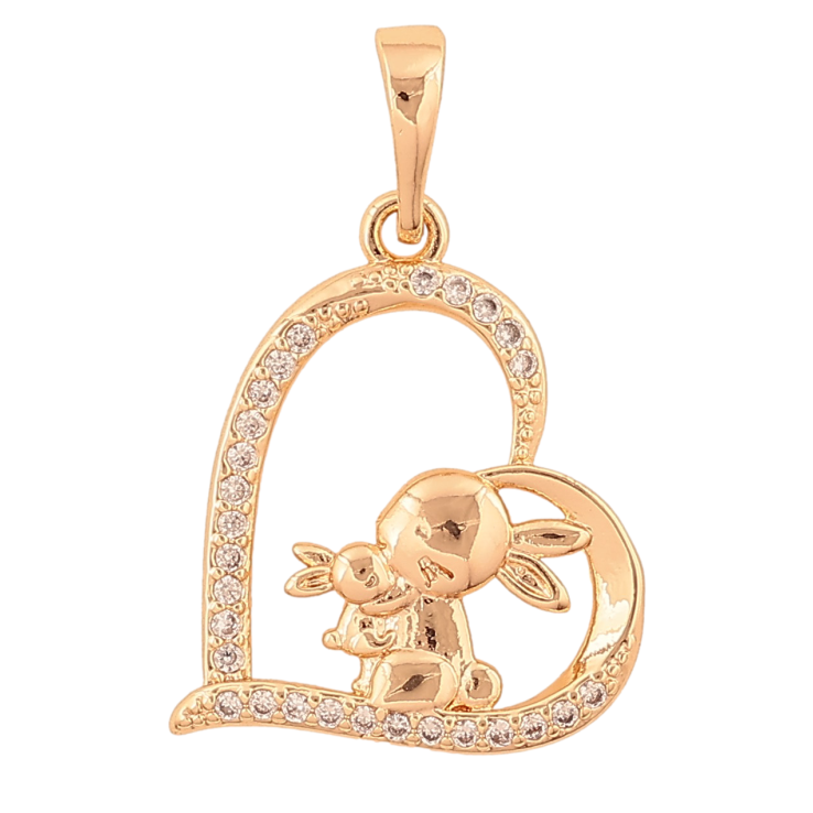 Кулон Xuping M&L колір 18K "Зайчики в сердечку" для ланцюжка до 6мм фото №23