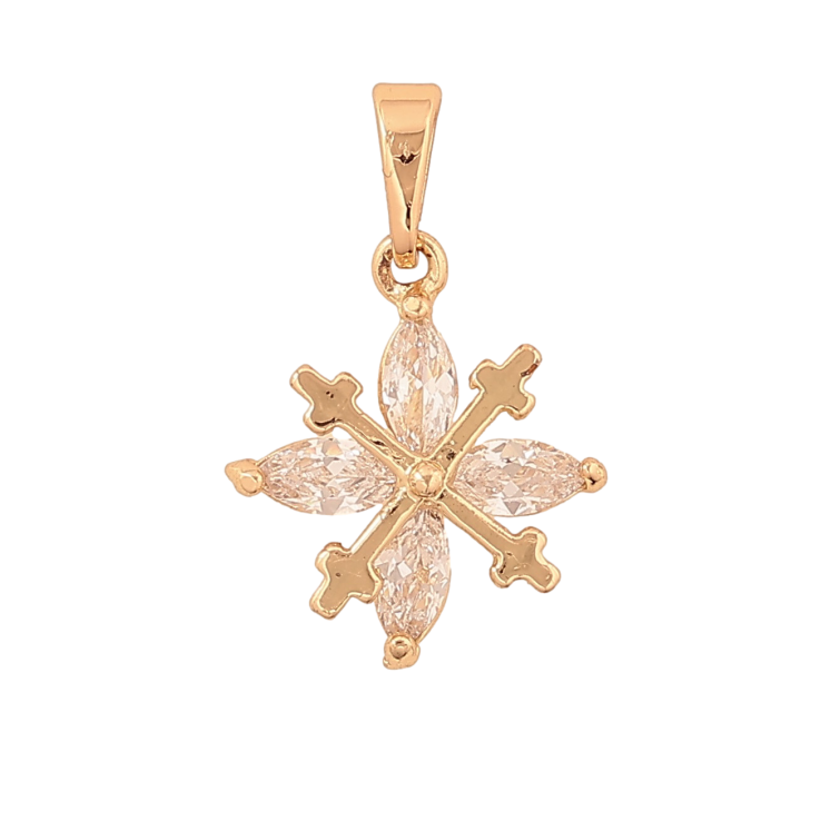 Кулон Xuping колір Позолота 18K "Кристальна квіточка" для ланцюжка до 6мм фото №5