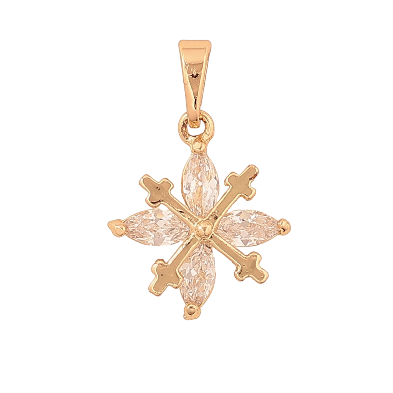 Кулон Xuping цвет Позолота 18K "Кристальный цветочек" для цепочки до 6мм фото №1